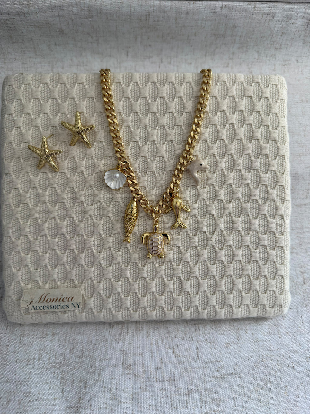 Set Aretes estrella de mar collar océano