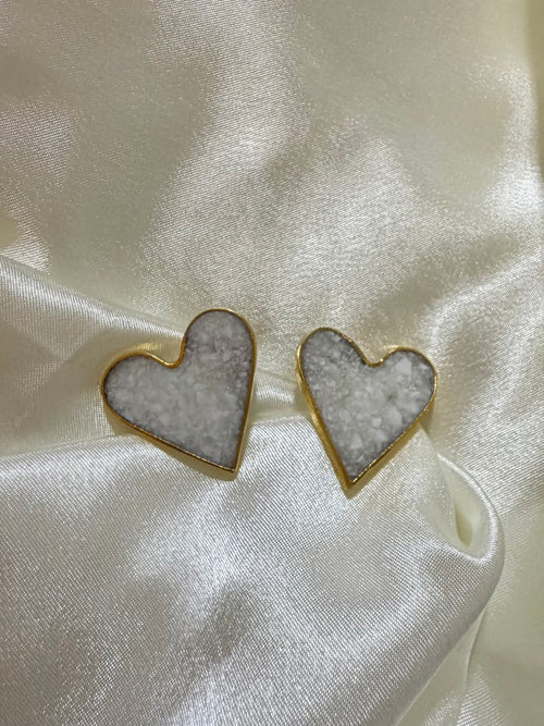 Aretes corazón de piedra